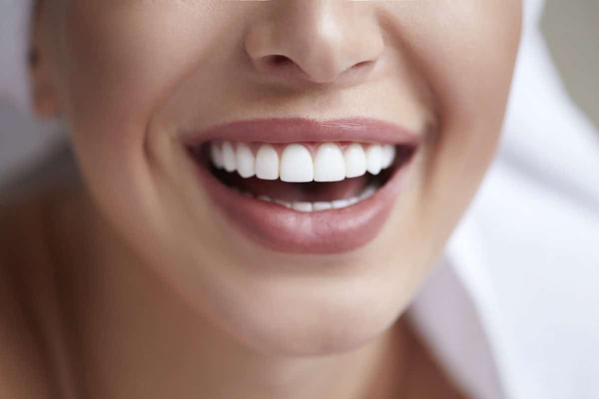 close up beautiful white smile